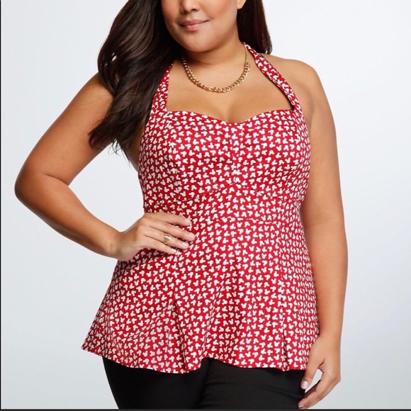Torrid red halter Mickey top